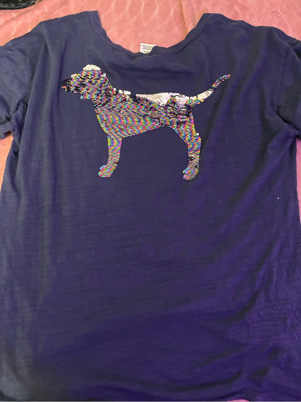 Pink vs mermaid bling dog tee